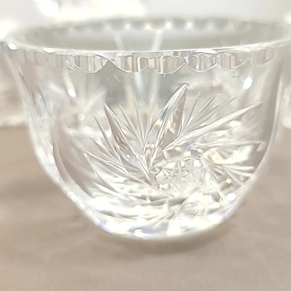 Vintage Pinwheel with star Crystal Cream and Sugar Set